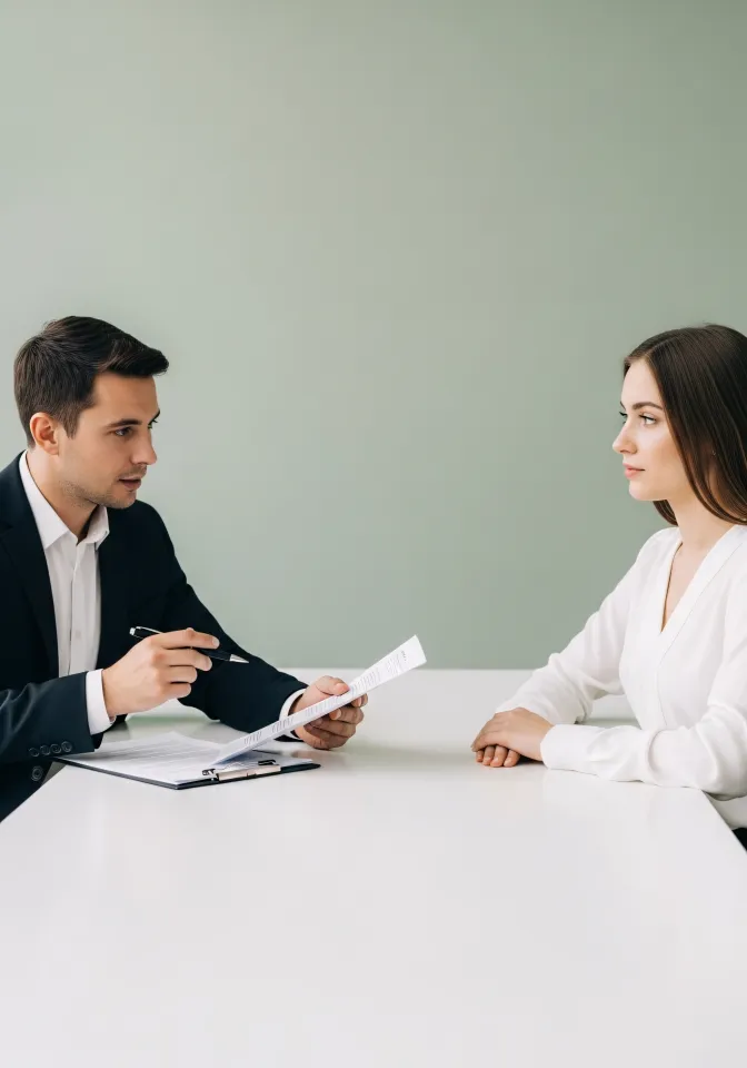 Asesor y cliente revisando opciones financieras